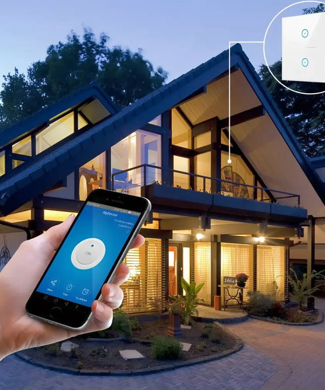 Smart home automation with a Smart WIFI Switch for Lights LED Touch Panel 2 Gang