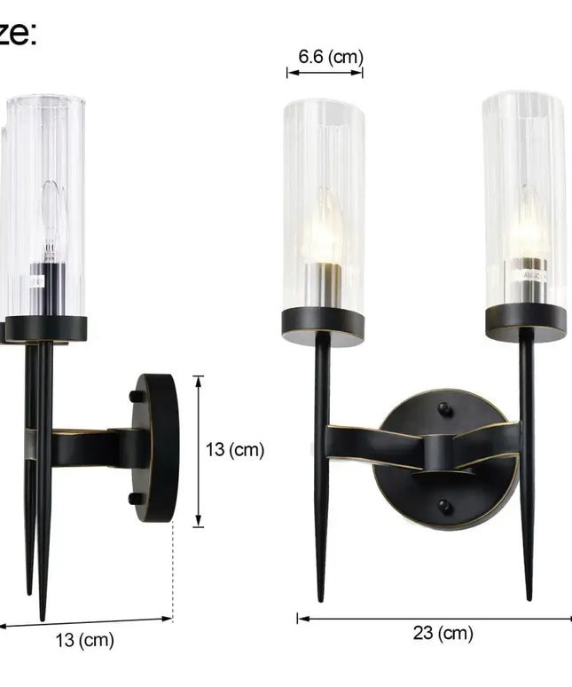 SOFIA DUO 2-Light Wall Light Aged Bronze with Free LED Globes-Wall Light-Dropli