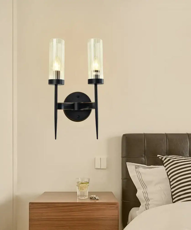 SOFIA DUO 2-Light Wall Light Aged Bronze with Free LED Globes-Wall Light-Dropli