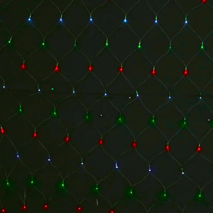 Solar 150 LED Net Light in four vibrant colors for festive Christmas decoration