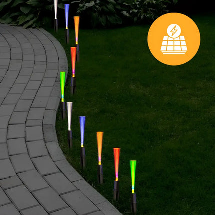 Solar-powered color-changing garden lights from Solar Fibreoptic Path Lights 20 Pack
