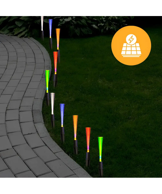 Solar-powered color-changing garden lights from Solar Fibreoptic Path Lights 20 Pack