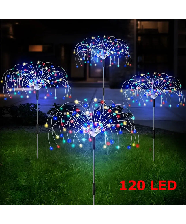 Colourful Fireworks 120 LED Fairy String Lights Starburst Solar Xmas Garden Night Lamp Hot NEW - Occasions > Christmas