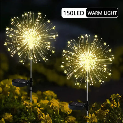 Warm White Fireworks 120 LED Fairy String Lights Starburst Solar Xmas Garden Night Lamp Hot NEW - Occasions > Christmas