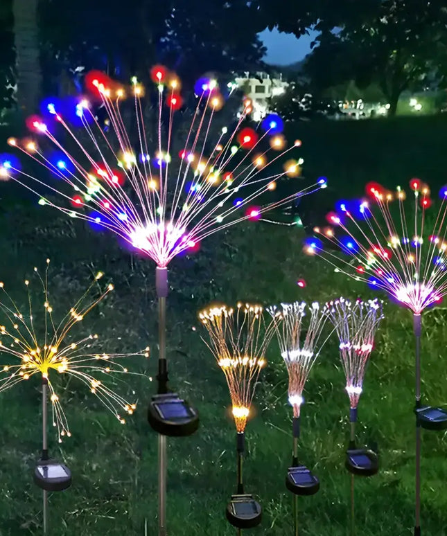 Colourful Fireworks 150 LED Fairy String Lights Starburst Solar Xmas Garden Night Lamp Hot NEW - Occasions > Christmas