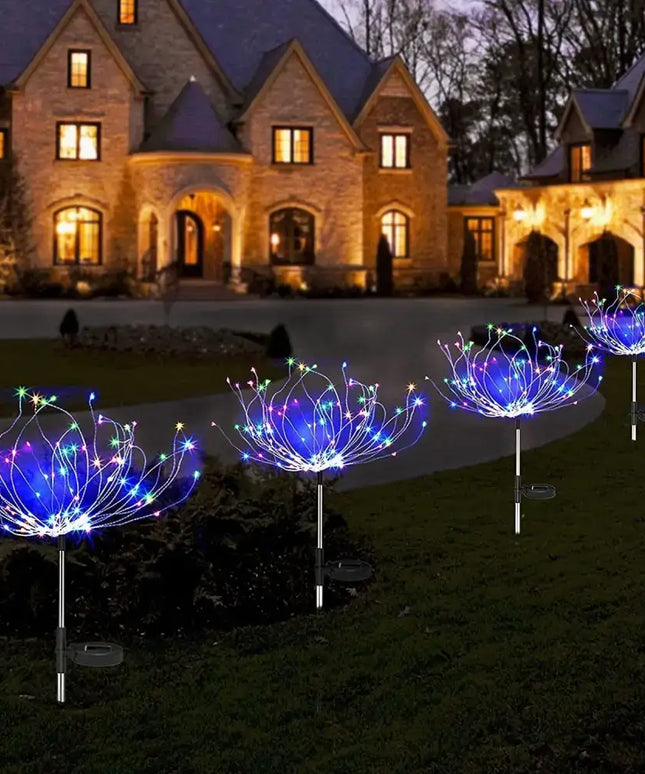 Colourful Fireworks 150 LED Fairy String Lights Starburst Solar Xmas Garden Night Lamp Hot NEW - Occasions > Christmas