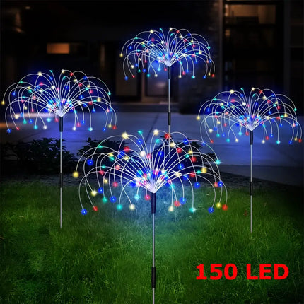 Colourful Fireworks 150 LED Fairy String Lights Starburst Solar Xmas Garden Night Lamp Hot NEW - Occasions > Christmas