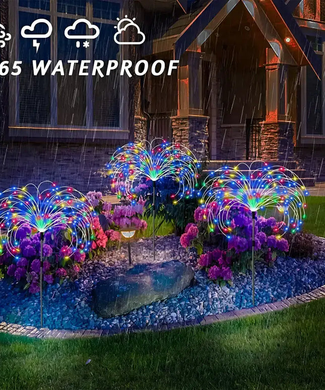 Colourful Fireworks 150 LED Fairy String Lights Starburst Solar Xmas Garden Night Lamp Hot NEW - Occasions > Christmas