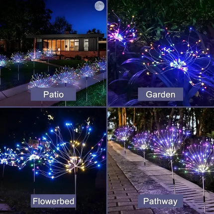 Colourful Fireworks 180 LED Fairy String Lights Starburst Solar Xmas Garden Night Lamp Hot NEW - Occasions > Christmas