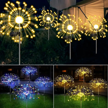 Warm White Fireworks 180 LED Fairy String Lights Starburst Solar Xmas Garden Night Lamp Hot NEW - Occasions > Christmas
