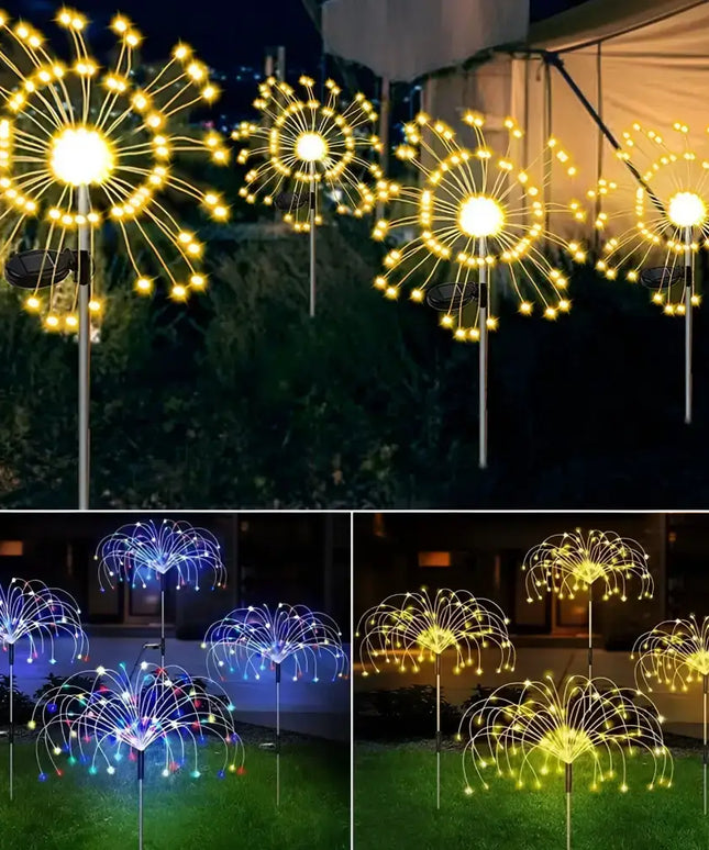 Warm White Fireworks 180 LED Fairy String Lights Starburst Solar Xmas Garden Night Lamp Hot NEW - Occasions > Christmas