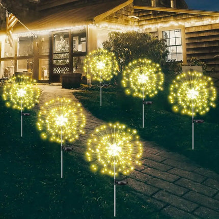 Colourful Fireworks200 LEDS Fairy String Lights Starburst Solar Xmas Garden Night Lamp Hot NEW - Occasions > Christmas