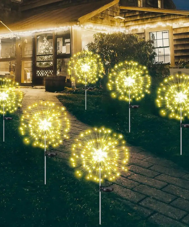 Colourful Fireworks200 LEDS Fairy String Lights Starburst Solar Xmas Garden Night Lamp Hot NEW - Occasions > Christmas