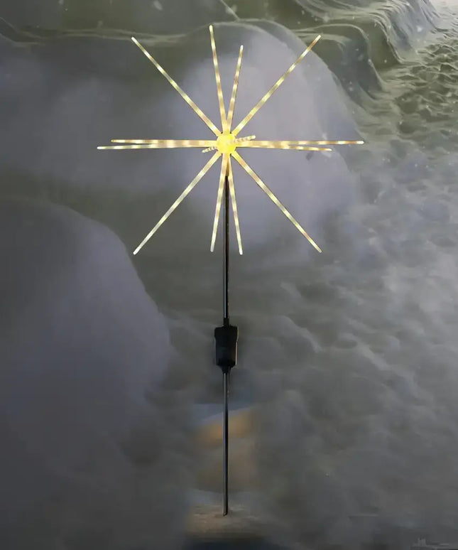 Solar Fireworks Starburst Light with Remote Control 8 Modes Path Lights - 1 x Warm White - Christmas Path Light