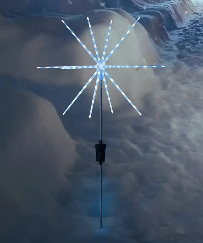 Solar Fireworks Starburst Light with Remote Control 8 Modes Path Lights - 1 x White - Christmas Path Light