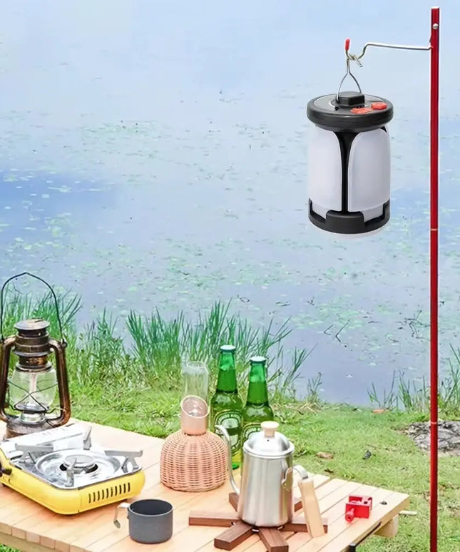 Solar LED Camping Lantern Rechargeable Power Bank Foldable Light Modes
