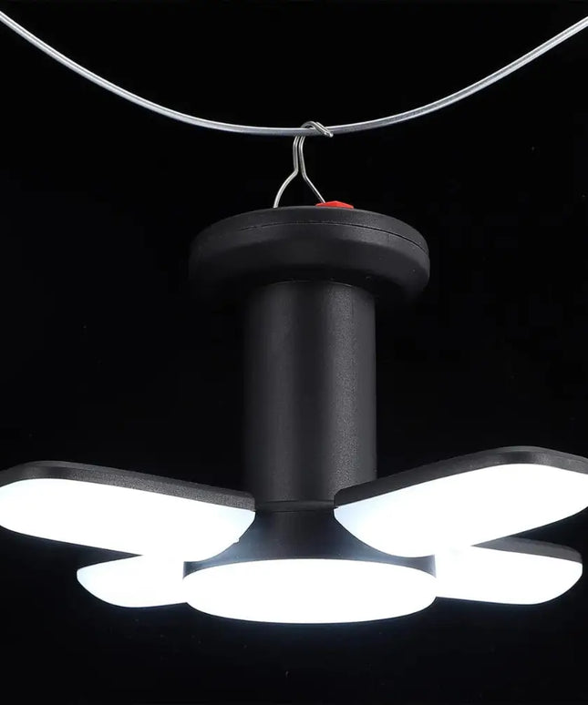 Solar LED Camping Lantern Rechargeable Power Bank Foldable Light Modes