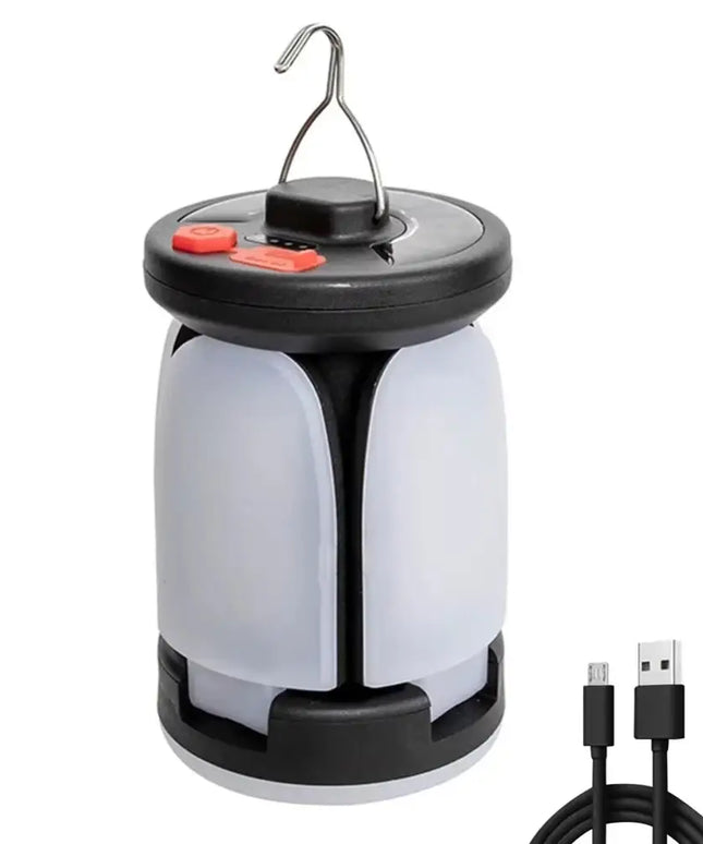 Solar LED Camping Lantern Rechargeable Power Bank Foldable Light Modes