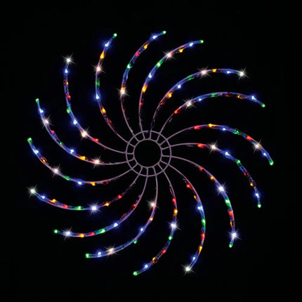 Spiral LED Light Decoration on Solar LED Spinner Light 50cm Multicolor displaying vibrant multicolors