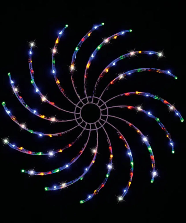 Spiral LED Light Decoration on Solar LED Spinner Light 50cm Multicolor displaying vibrant multicolors