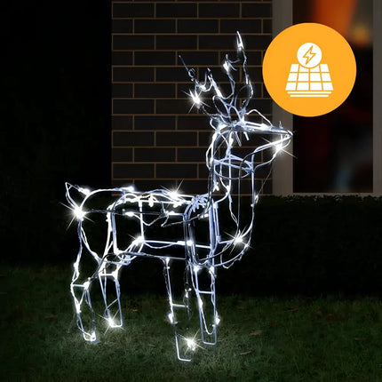 Illuminated wireframe Reindeer sculpture for Solar LED Standing 3D Reindeer display