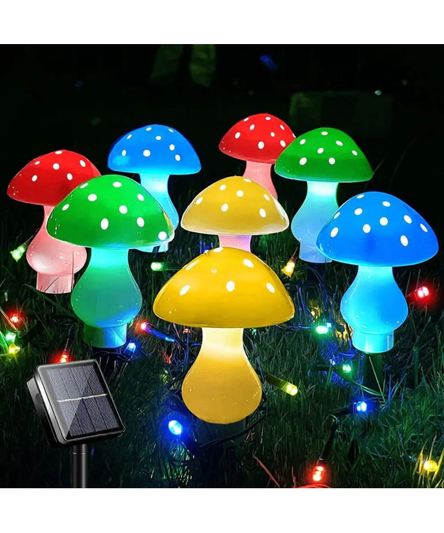 Solar Mushroom Fairy Lights for Outdoor Garden and Holiday Decoration