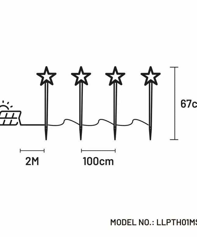 Solar Power Set of 4 LED Star Path Light-Christmas Path Light-Lexi Lighting