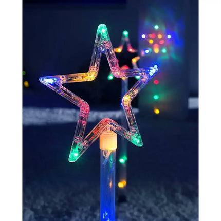 Solar Power Set of 4 LED Star Path Light-Christmas Path Light-Lexi Lighting