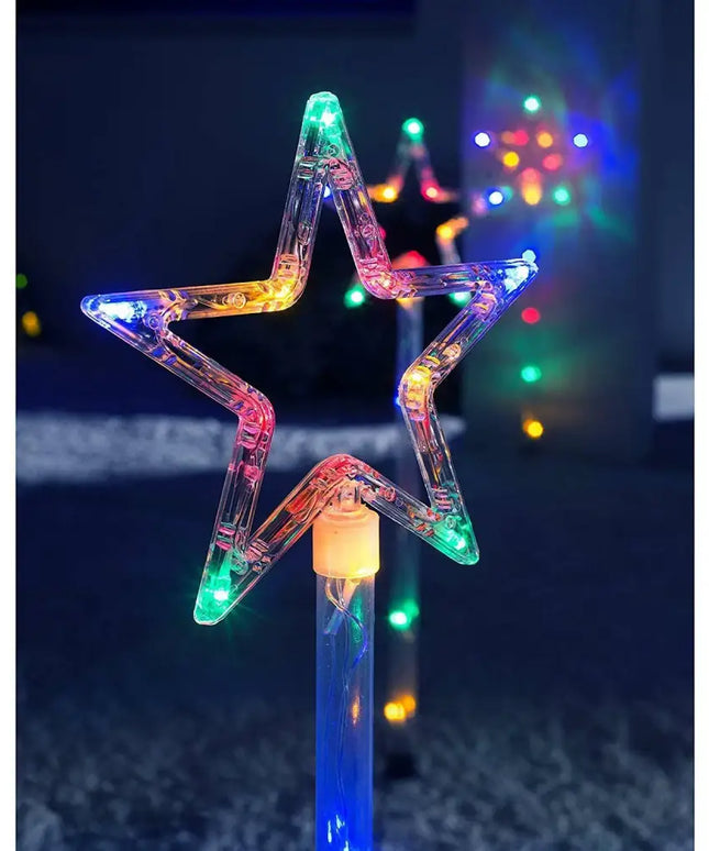 Solar Power Set of 4 LED Star Path Light-Christmas Path Light-Lexi Lighting