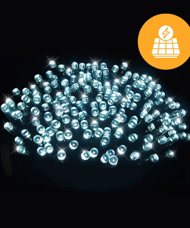 Solar + USB 300 LED Dual Use Fairy Lights – 29.9m available in 3 Colors - Warm White - Occasions > Christmas > Outdoor