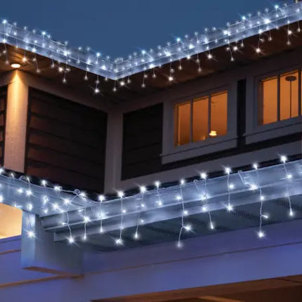 Solar white curtain lights - Home & Garden > Lighting > Outdoor Lights
