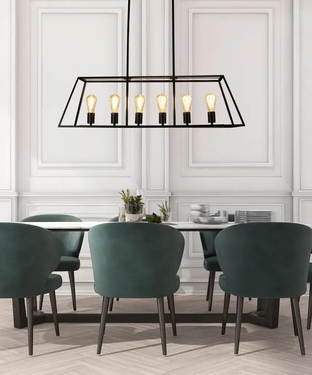 Southport 6 Light Pendant Black - SL66906BK-Island Pendant Lights-Oriel Lighting