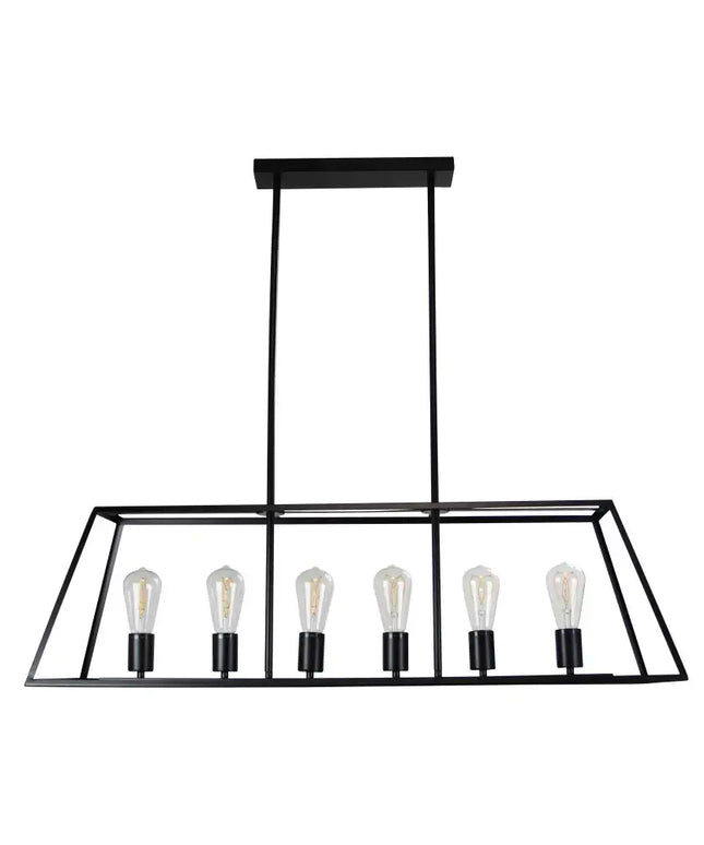 Southport 6 Light Pendant Black - SL66906BK-Island Pendant Lights-Oriel Lighting