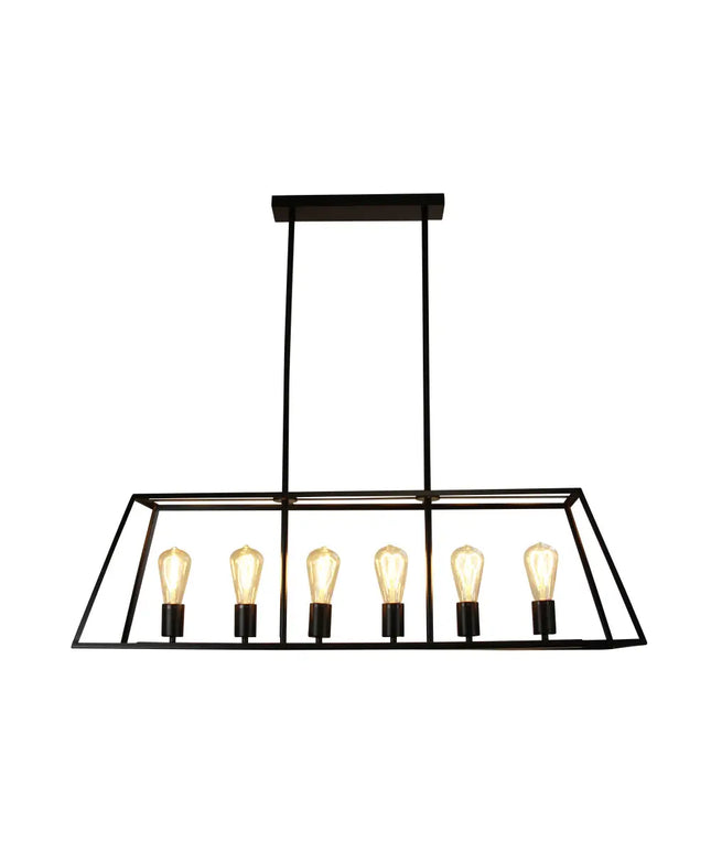 Southport 6 Light Pendant Black - SL66906BK-Island Pendant Lights-Oriel Lighting