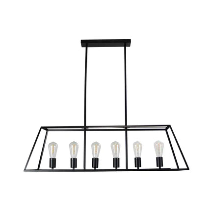 Southport 6 Light Pendant Black - SL66906BK-Island Pendant Lights-Oriel Lighting