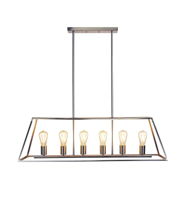 Southport 6 Light Pendant Brushed Chrome - SL66906BC-Island Pendant Lights-Oriel Lighting