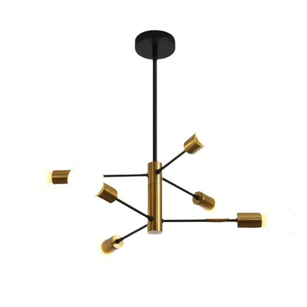 SPUTNIK 6-Light Black & Gold Modern Industrial Pendant - Home & Garden > Lighting