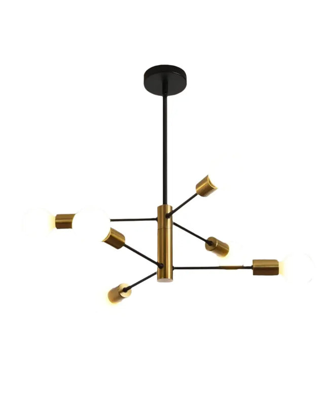SPUTNIK 6-Light Black & Gold Modern Industrial Pendant - Home & Garden > Lighting