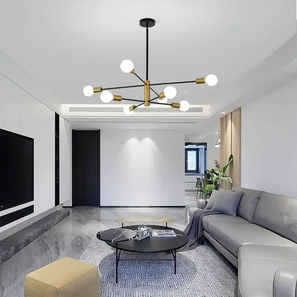 Sputnik Chandelier Modern Industrial 8-Light Black & Gold - Home & Garden > Lighting