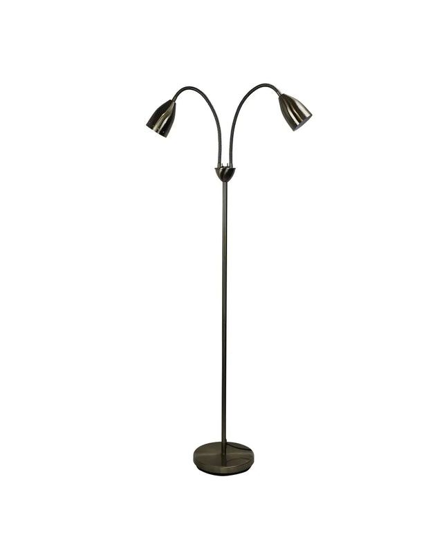 Stan 2 Light Floor Lamp Antique Brass - SL98822AB-Floor Lamps-Oriel Lighting