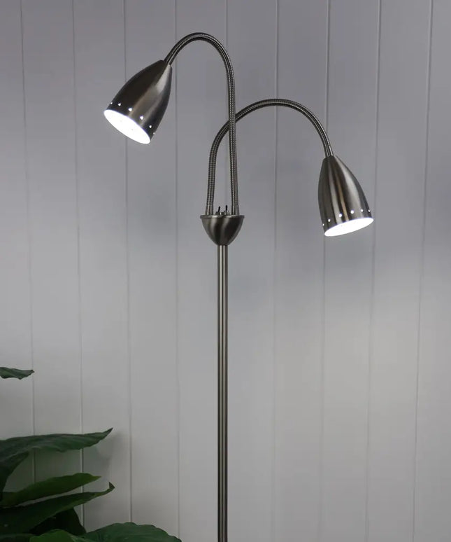 Stan 2 Light Floor Lamp Brushed Chrome - SL98822BC-Floor Lamps-Oriel Lighting