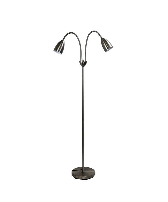 Stan 2 Light Floor Lamp Brushed Chrome - SL98822BC-Floor Lamps-Oriel Lighting