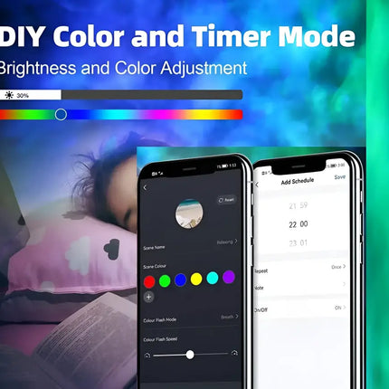 Smart light control app interface for Star Projector Galaxy Light connected to Alexa and Google Home