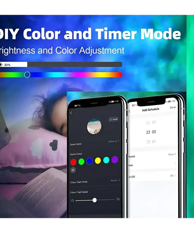 Smart light control app interface for Star Projector Galaxy Light connected to Alexa and Google Home