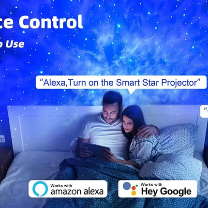 Smart star projector with voice control for Galaxy Light Bedroom connected to Alexa and Google Home