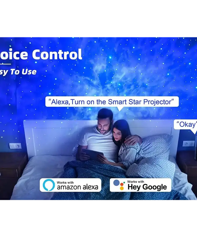 Smart star projector with voice control for Galaxy Light Bedroom connected to Alexa and Google Home