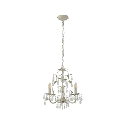 Stella 3 Light Crystal Pendant | Ivory & Brushed Gold Modern Chandelier