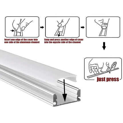 Strippy 10m Surface Mount Aluminium Profile Strip Kit - Home & Garden > Lighting > Lighting Accessories - Strippy