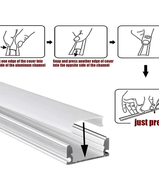 Strippy 10m Surface Mount Aluminium Profile Strip Kit - Home & Garden > Lighting > Lighting Accessories - Strippy