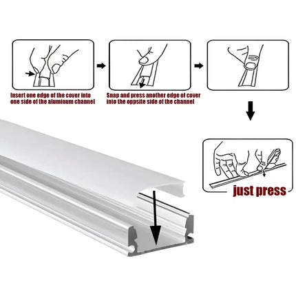 Strippy Surface Mount Aluminium Profile Kit For LED Strip Lighting - Home & Garden > Lighting > Lighting Accessories